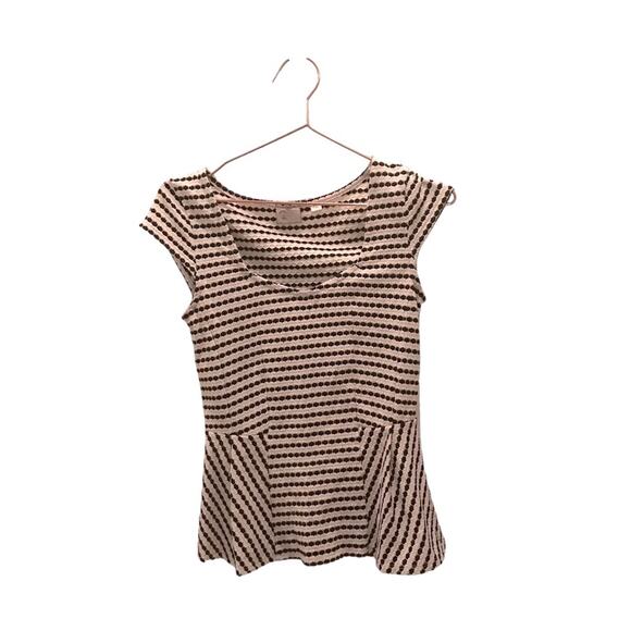 Anthropologie Tops - Anthropologie Postmark Peplum Hem black and white Top size xtra small